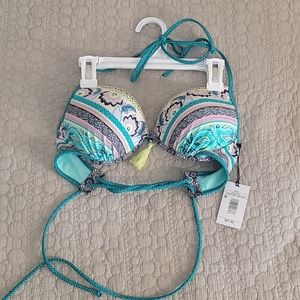 Target Blue Padded Bikini top size 34 C